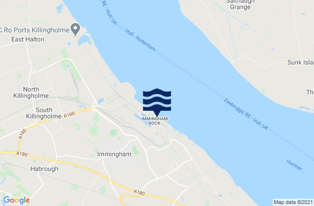 Immingham Dock, Humberside, United Kingdom tide times map