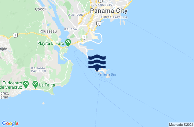 Isla Naos, Panama tide times map