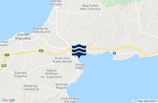 Isthmia, Greece tide times map