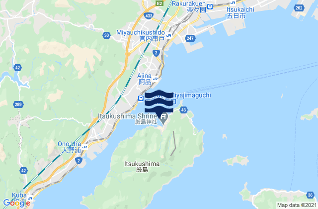 Itsukushima, Japan tide times map