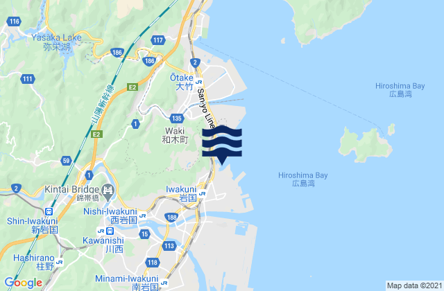 Iwakuni-ko, Japan tide times map