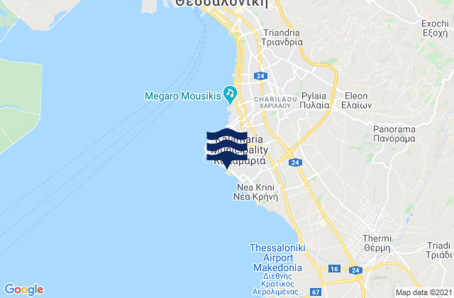 Kalamaria, Greece tide times map