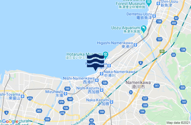 Kamiichi, Japan tide times map
