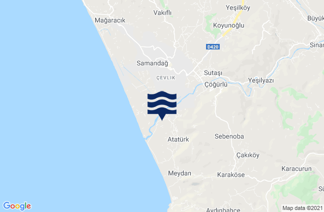 Karacay, Turkey tide times map