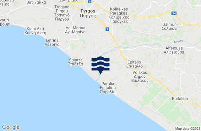 Karatoula, Greece tide times map