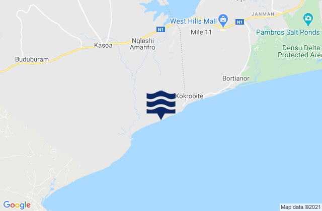 Kasoa Awutu Senya East Municipal Central Ghana Tide Times Map 3457624 