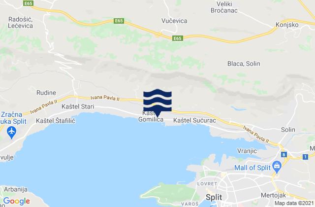 Kastel Gomilica, Croatia tide times map