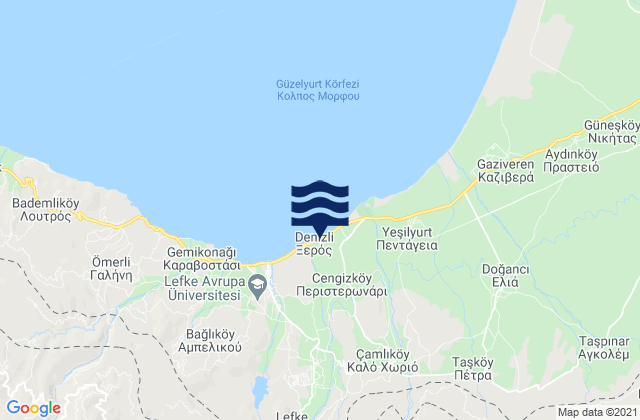Katydata, Cyprus tide times map