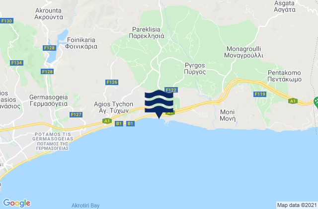 Kellaki, Cyprus tide times map