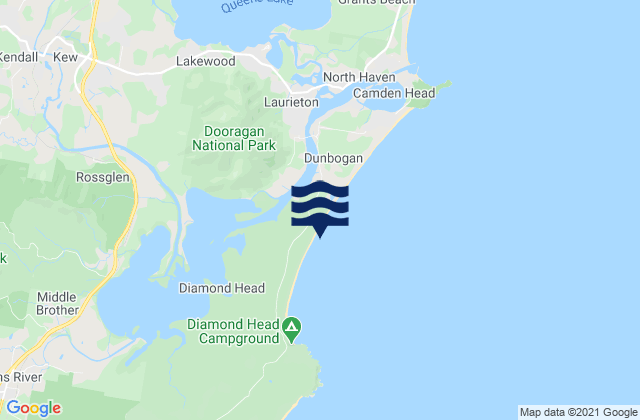 Kendall, Australia tide times map