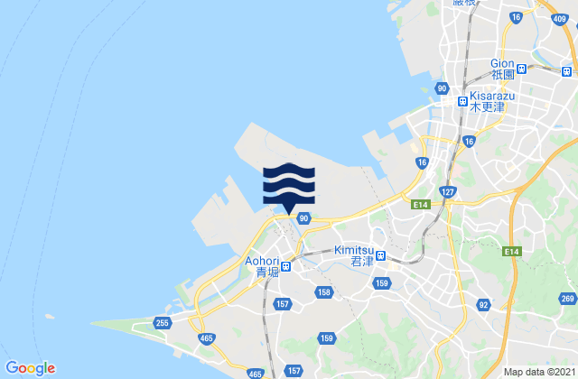 Kimitsu, Japan tide times map