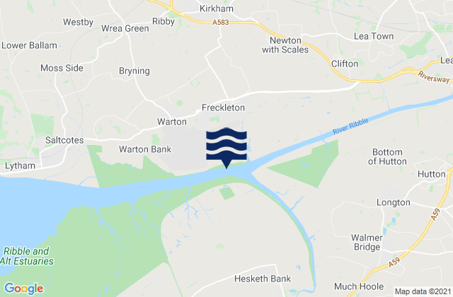 Kirkham, United Kingdom tide times map