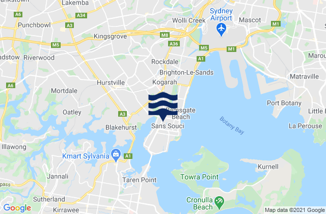 Kogarah, Australia tide times map