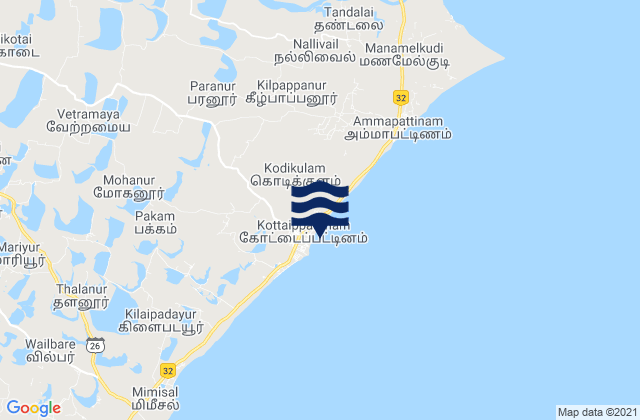 Kottaippattanam, India tide times map
