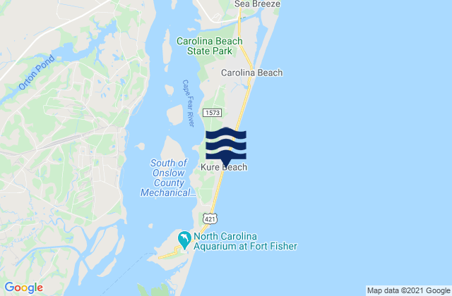 Kure Beach, United States tide chart map