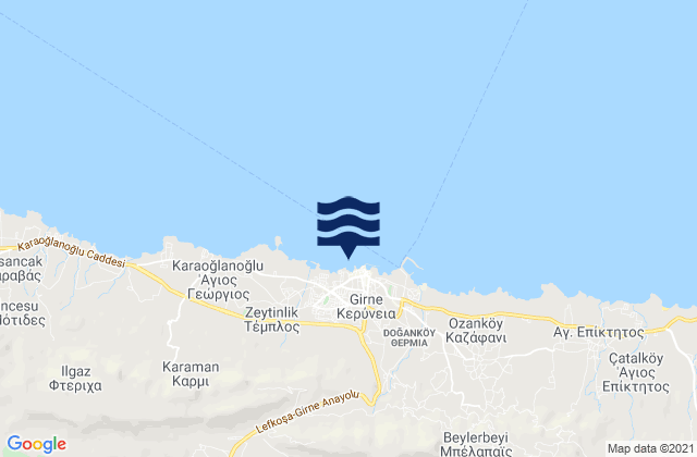 Kyrenia, Cyprus tide times map