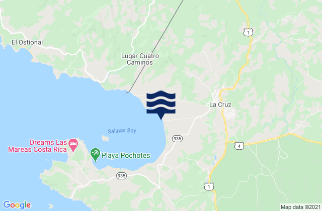 La Cruz, Costa Rica tide times map