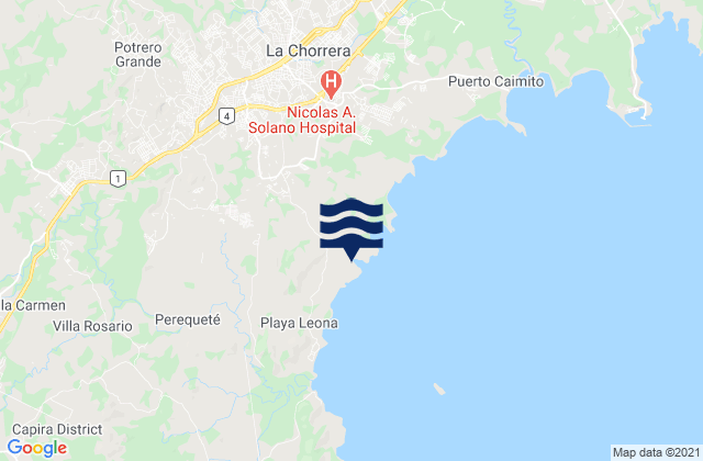 La Herradura, Panama tide times map