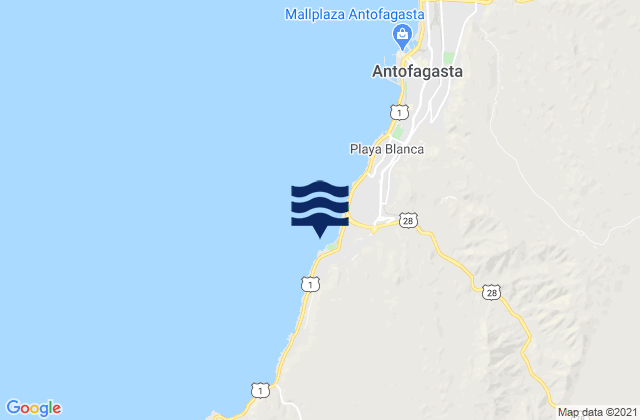 La Puntilla (Antofagasta), Chile tide times map