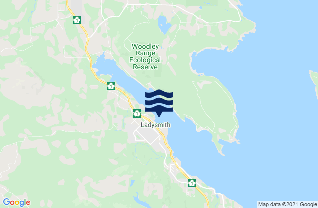 Ladysmith, Canada tide times map