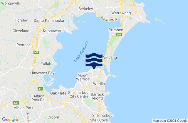 Lake Illawarra, Australia tide times map