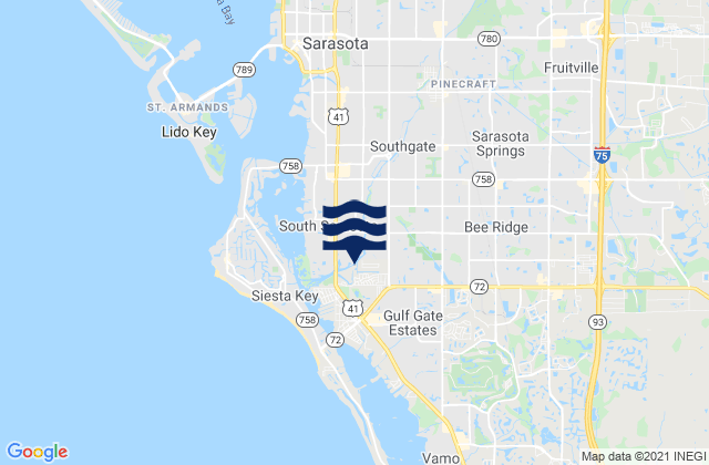 Lake Sarasota, United States tide chart map