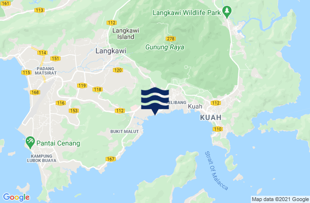 Langkawi, Malaysia tide times map