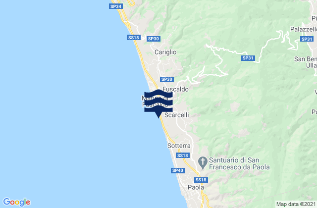 Lattarico, Italy tide times map