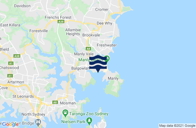 Lauderdale Point, Australia tide times map