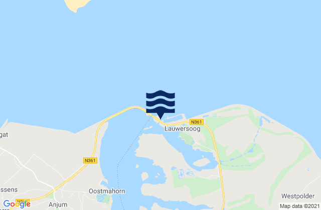Lauwersoog, Netherlands tide times map