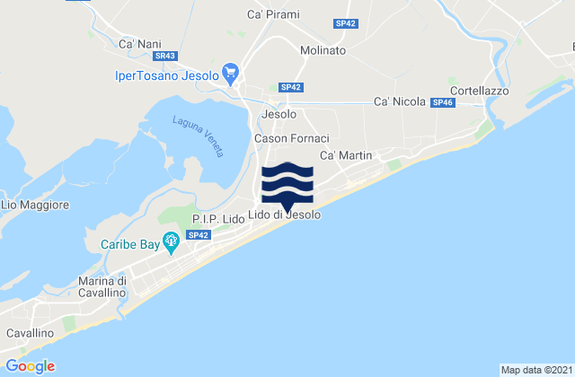 Lido di Jesolo, Italy tide times map