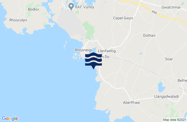 Llanfaelog Beach, United Kingdom tide times map