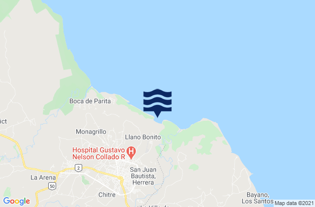Llano Bonito, Panama tide times map