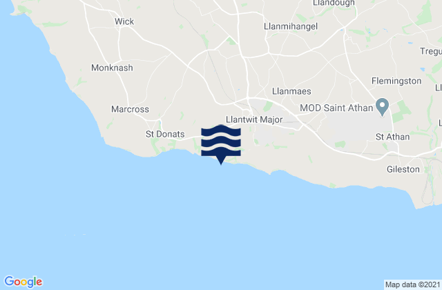 Llantwit Major Beach, United Kingdom tide times map