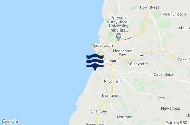 Lledrod, United Kingdom tide times map