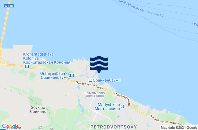 Lomonosov, Russia tide times map