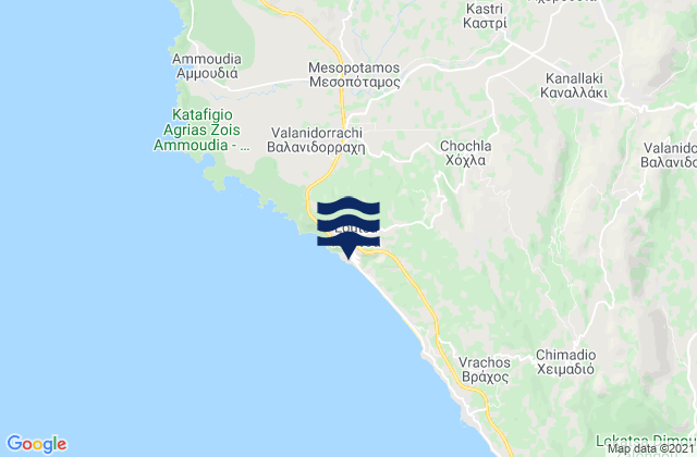 Lousta, Greece tide times map