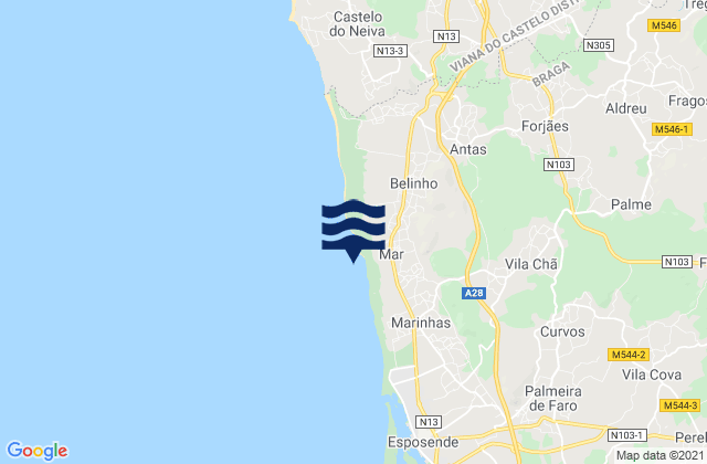 Lugar De Baixo, Portugal tide times map