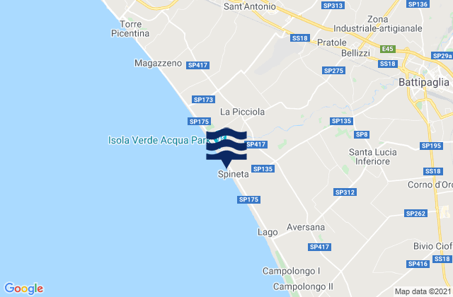 Macchia, Italy tide times map