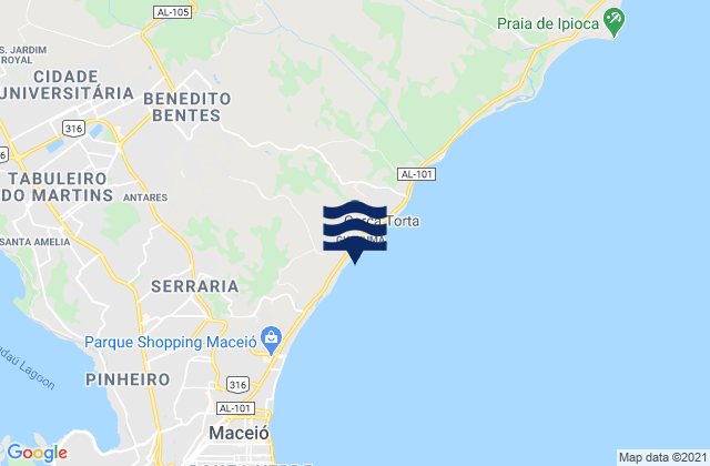 Maceio, Brazil tide times map