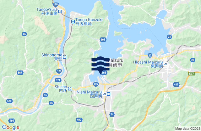 Maizuru, Japan tide times map