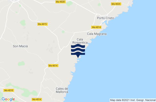 Manacor, Spain tide times map