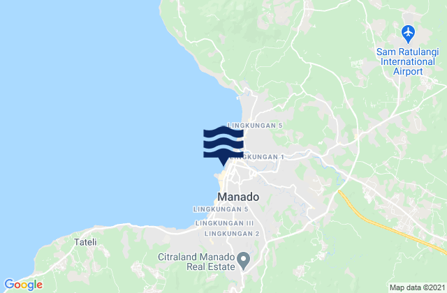 Manado, Indonesia tide times map
