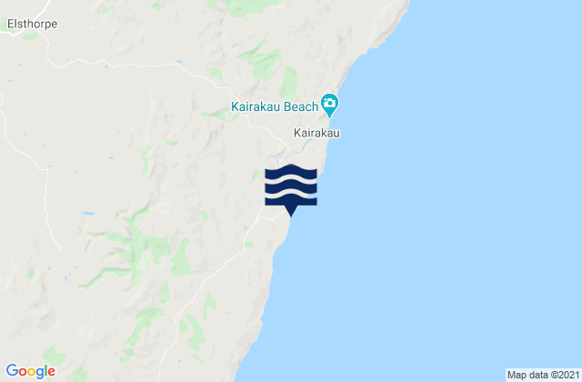 Mangakuri Beach, New Zealand tide times map