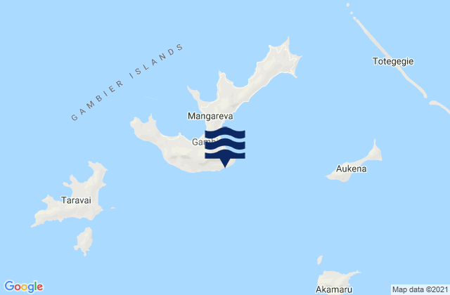 Mangareva Island, French Polynesia tide times map