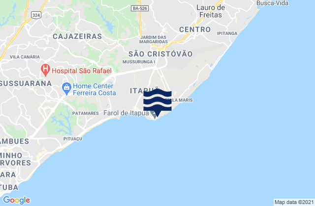 Mar da Frente, Brazil tide times map