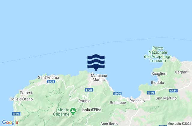 Marciana Marina, Italy tide times map