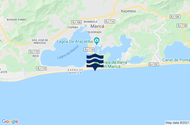 Marica, Brazil tide times map