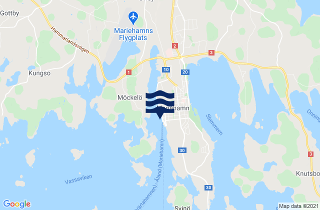 Mariehamn, Aland Islands tide times map