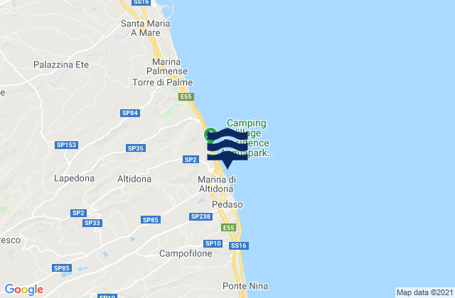 Marina di Altidona, Italy tide times map